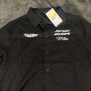 Jordan Black Embroidered button up Shirt